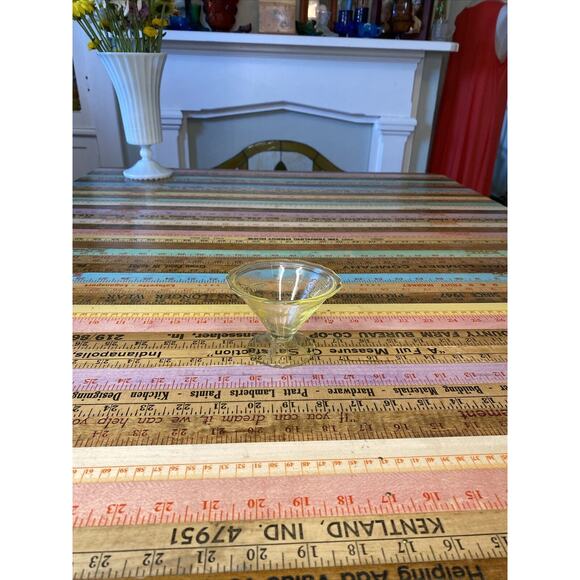 1932 ROXANA YELLOW FOOTED SHERBET HAZEL ATLAS Depression Glass Read - Picture 6 of 12